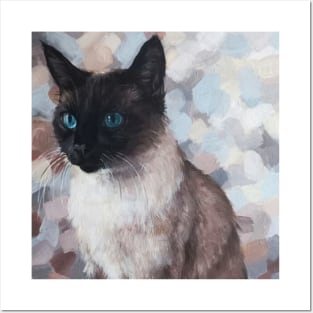 SIAMESE CAT, Siamese cat with blue eyes , Kawaii Animals, New Zealand Animals Posters and Art